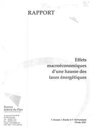 Effets macroéconomiques d'une hausse des taxes énergétiques. | Bossier F.