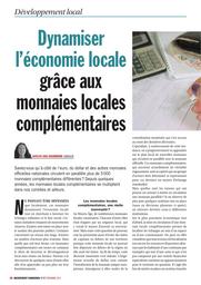 Dynamiser l'économie locale : grâce aux monnaies locales complémentaires | Van Overmeire Katlyn