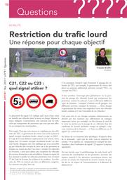 Restriction du trafic lourd : une réponse pour chaque objectif | Bradfer Françoise