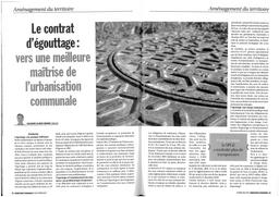 Le contrat d'égouttage : vers une meilleure maitrise de l'urbanisation communale | Merino Salvador Alonso