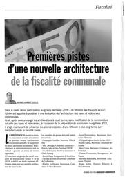 Premières pistes d'une nouvelle architecture de la fiscalité communale | Lambert Mathieu