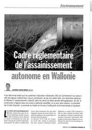 Cadre réglementaire de l'assainissement autonome en Wallonie | Merino Salvador Alonso