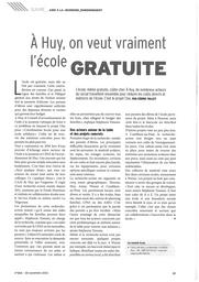 A Huy, on veut vraiment l'école gratuite | Vallet Cédric