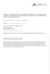 Penser l'après-corona. Les interventions de la société civile durant la période de confinement causée par la pandémie du Covid-19 (mars-mai 2020) | Biard Benjamin