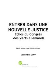 Entrer dans une nouvelle justice. Echos du Congrès des Verts allemands | Lechat Benoît