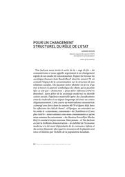 Pour un changement structurel du rôle de l'Etat | Gosuin Didier