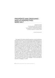 Prospérité sans croissance : quelles perspectives nord-sud? | Zacharie Arnaud