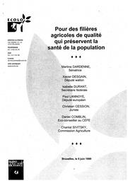 Pour des filières agricoles de qualité qui préservent la santé de la population. | Cession Christian