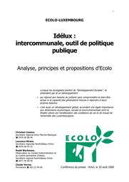 Idélux : intercommunale, outil de politique publique. Analyse, principes et propositions d'Ecolo. | Cession Christian