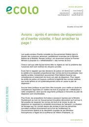 Avions : après 4 années de dispersion et d'inertie violette, il faut arracher la page! | Durant Isabelle