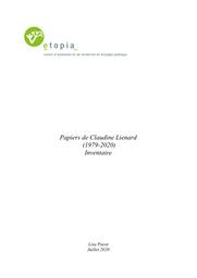 Papiers personnels de Claudine Liénard | Liénard Claudine