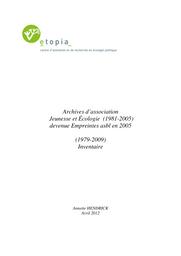 Jeunesse et Ecologie (1981-2005), puis Empreintes (2005- ) | Jeunesse et écologie - Empreintes (asbl) (PA)