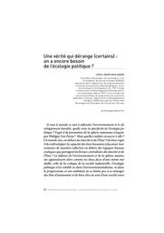 Une vérité qui dérange (certains) : on a encore besoin de l’écologie politique ! | Boulanger Paul-Marie