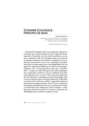 Economie écologique : principes de base | Maréchal Aurélie