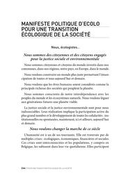 Manifeste politique d'Ecolo pour une transition écologique de la société | 