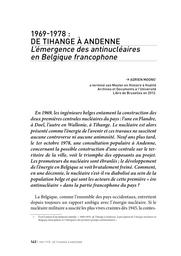 1969-1978 : De TIhange à Andenne, L’émergence des antinucléaires en Belgique francophone | Moons Adrien