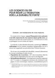 Les sciences du DD pour régir la transition vers la durabilité forte | Dedeurwaerdere Tom