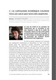 Le capitalisme numérique colonise tous les lieux que nous dés-habitons | Rouvroy Antoinette. Personne interviewée