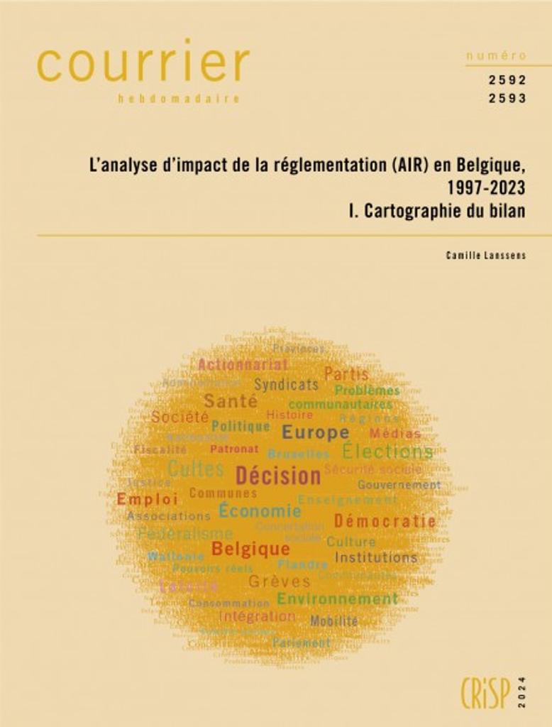 L’analyse d’impact de la réglementation (AIR) en Belgique, 1997-2023 : I. Cartographie du bilan | 