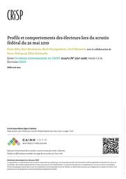 Profils et comportements des électeurs lors du scrutin fédéral du 26 mai 2019 | Abts Koen